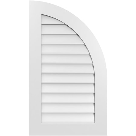 Quarter Round Top Right Surface Mount PVC Gable Vent W/ 3-1/2W X 1P Standard Frame, 22W X 38H